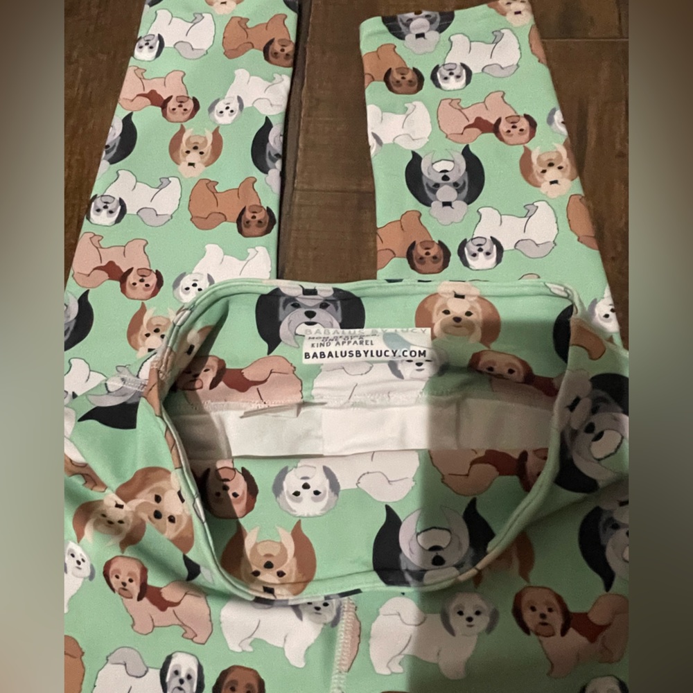 High rise dog yoga pants